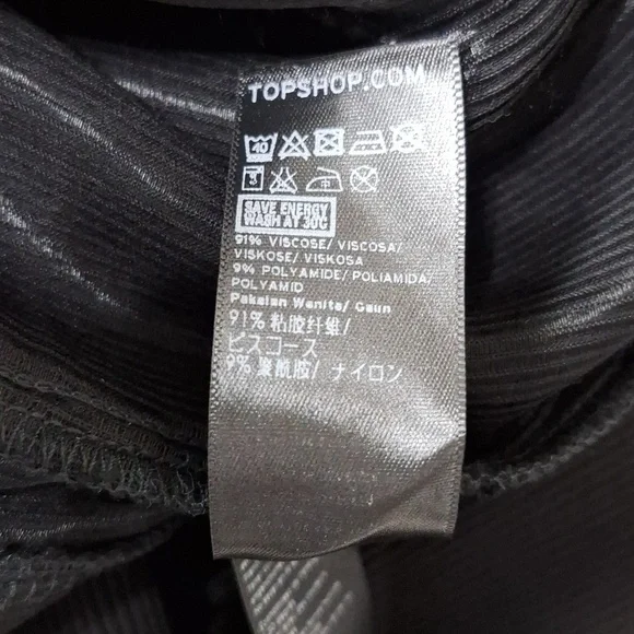 Topshop Black Ribbed Knit W/Open Back Bow Tie Midi Cocktail Dress Size US 6 - Picture 12 of 13